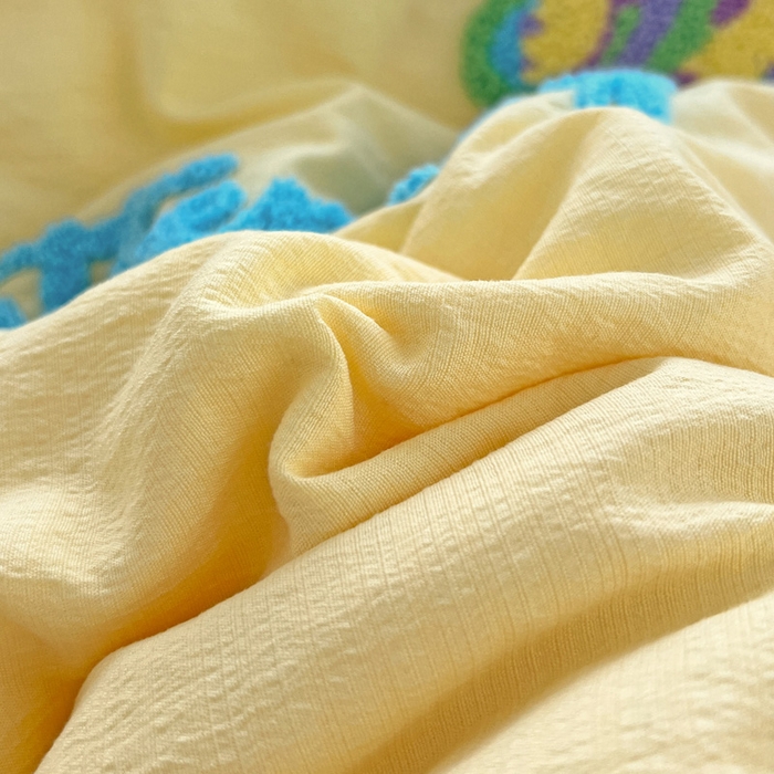 91家纺网 家纺一手货源 找家纺 花伞家居 2025新款毛巾绣印花双层纱四件套（提供买家秀） 花蝴蝶