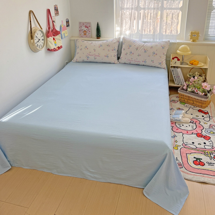 91家纺网 家纺一手货源 找家纺 花伞家居 2025新款毛巾绣印花双层纱四件套（提供买家秀） 浇花兔