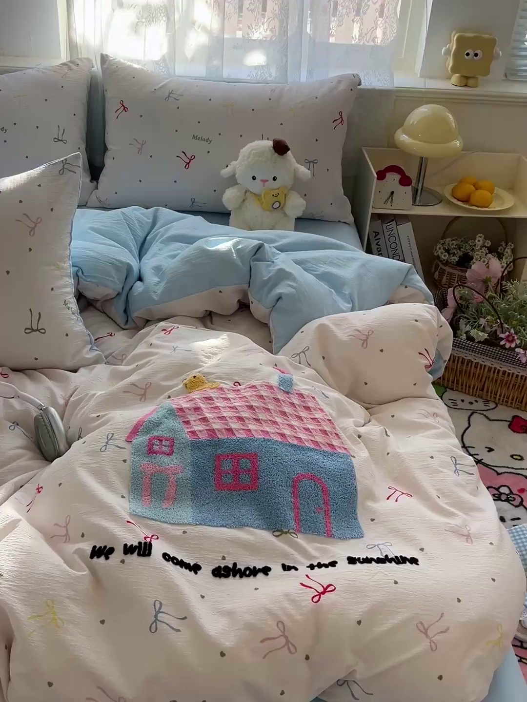 91家纺网 家纺一手货源 找家纺 花伞家居 2025新款毛巾绣印花双层纱四件套（提供买家秀） 幸福的家