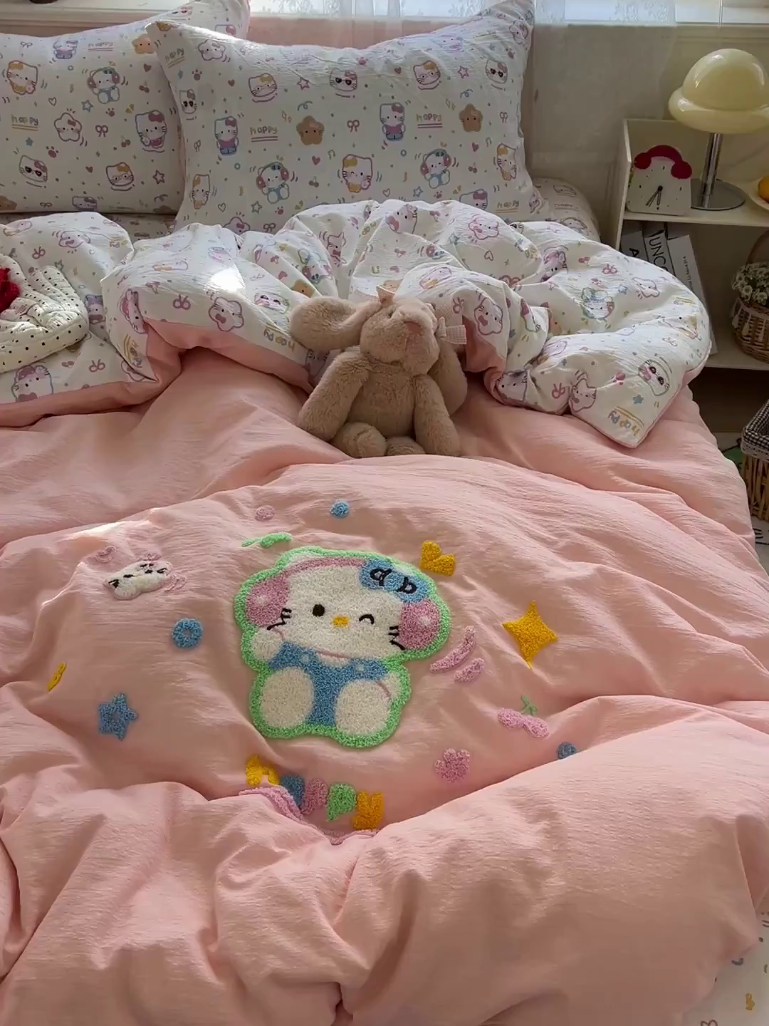 91家纺网 家纺一手货源 找家纺 花伞家居 2025新款毛巾绣印花双层纱四件套（提供买家秀） 音乐猫