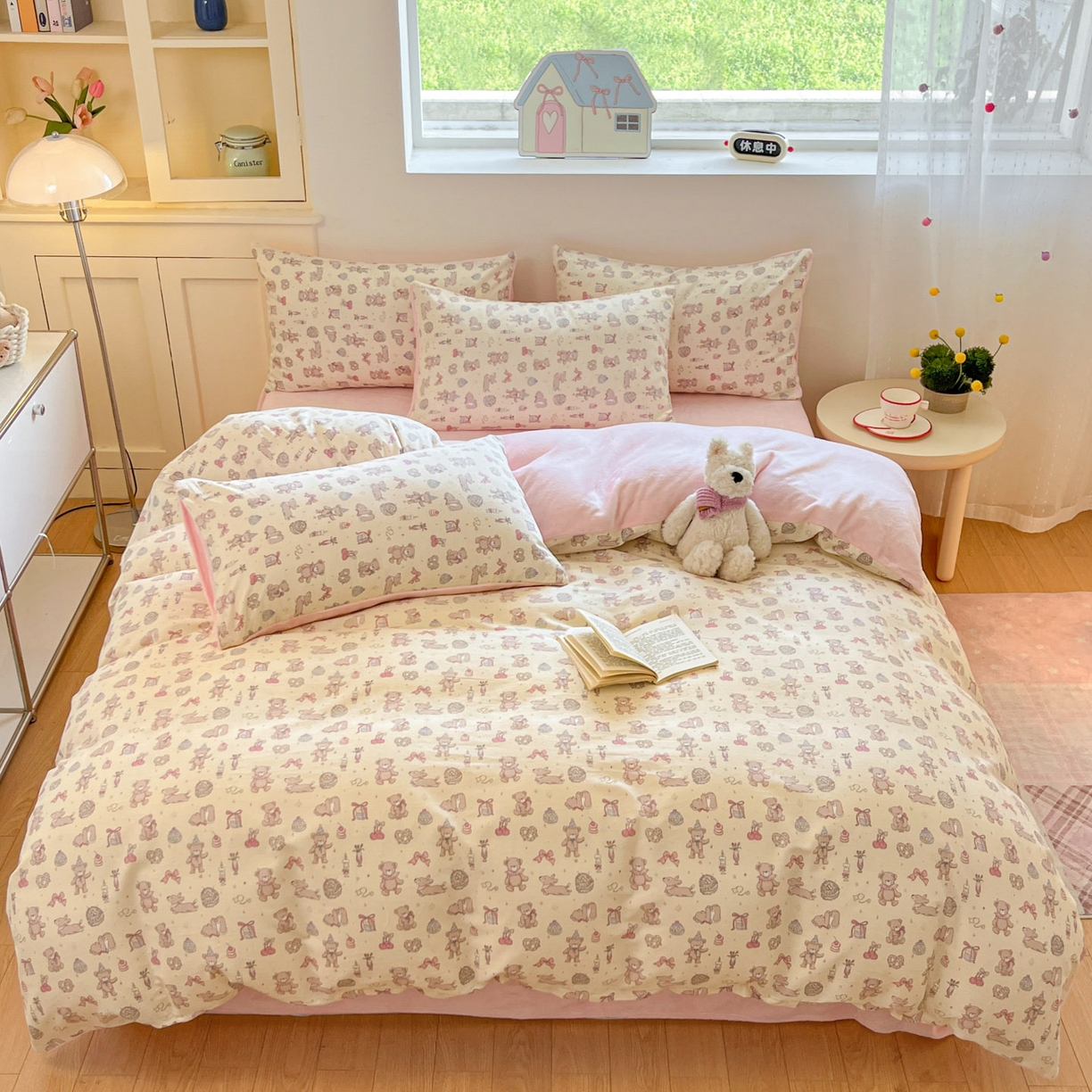 91家纺网 家纺一手货源 找家纺 麦伦家居 2025秋冬新款多功能床品全棉+牛奶绒印花四件套 周末派对