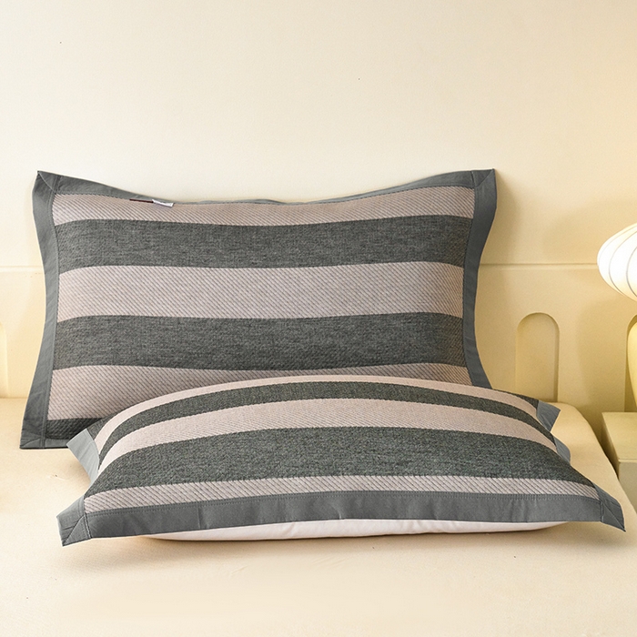 91家纺网 家纺一手货源 找家纺 （总）棠薇家纺 2025新款简约包边款枕巾纯棉枕巾夹绵枕巾透气吸汗