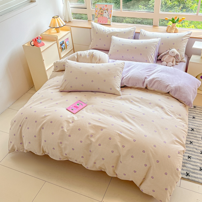 91家纺网 家纺一手货源 找家纺 麦伦家居 2025秋冬新款多功能床品全棉+牛奶绒印花四件套 爱的小屋