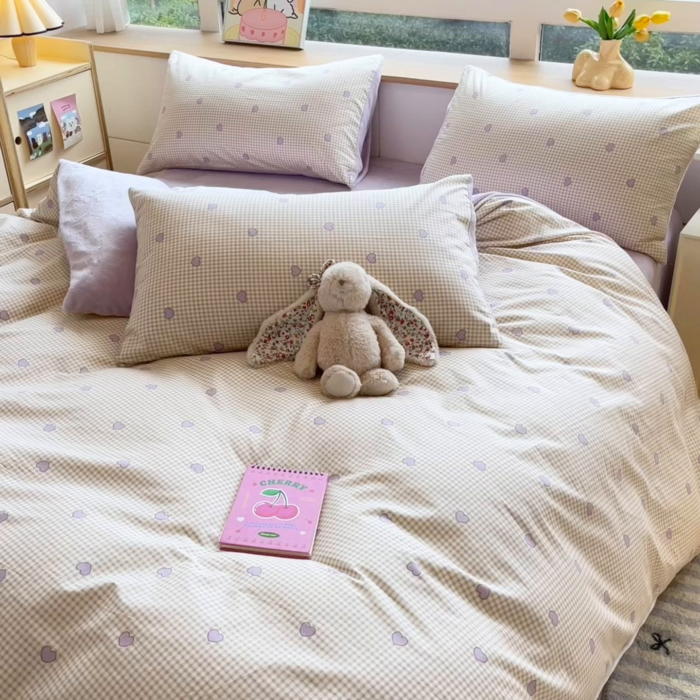 91家纺网 家纺一手货源 找家纺 麦伦家居 2025秋冬新款多功能床品全棉+牛奶绒印花四件套 爱的小屋