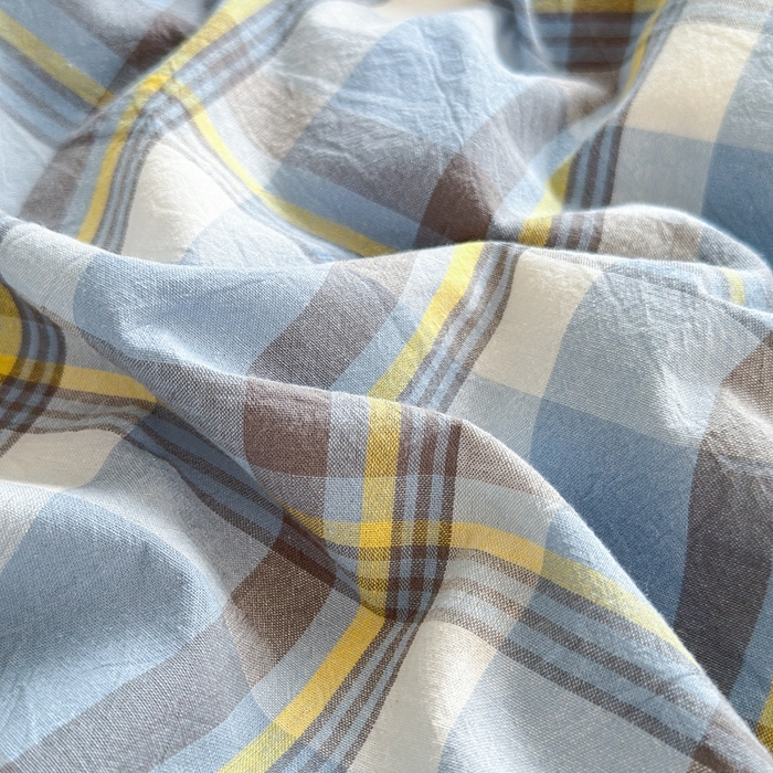 91家纺网 家纺一手货源 找家纺 宜家坊 2025新款A类全棉纯棉色织水洗棉宽边断角工艺四件套 可定制尺寸 幸福恋曲-蓝