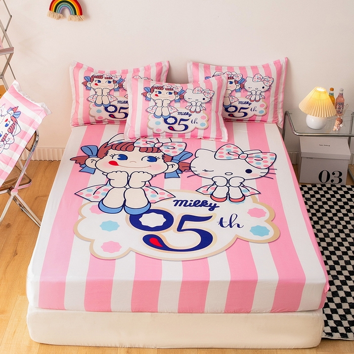 91家纺网 家纺一手货源 找家纺 一电 2024新款卡通床单床笠棕垫床套防尘罩席床垫保护套卡通儿童上下床床单床笠-第一批 公主伙伴