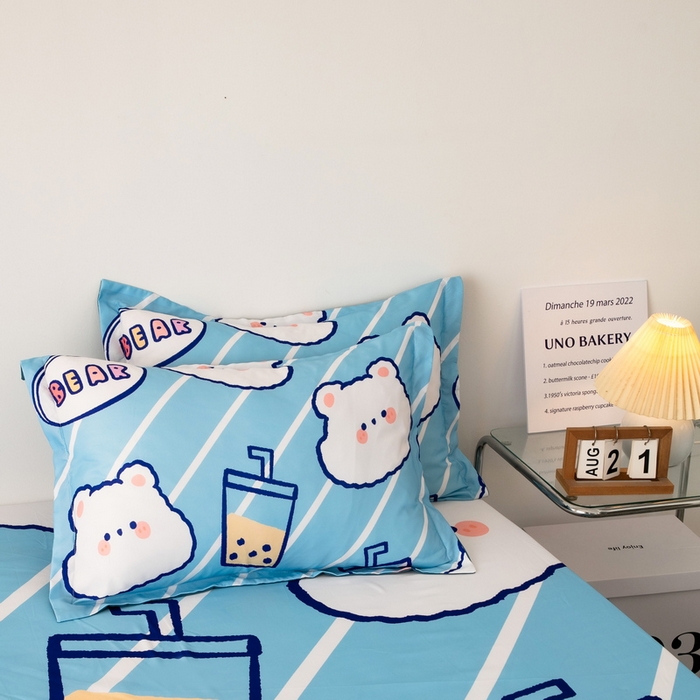 91家纺网 家纺一手货源 找家纺 一电 2024新款卡通床单床笠棕垫床套防尘罩席床垫保护套卡通儿童上下床床单床笠-第一批 奶茶小熊