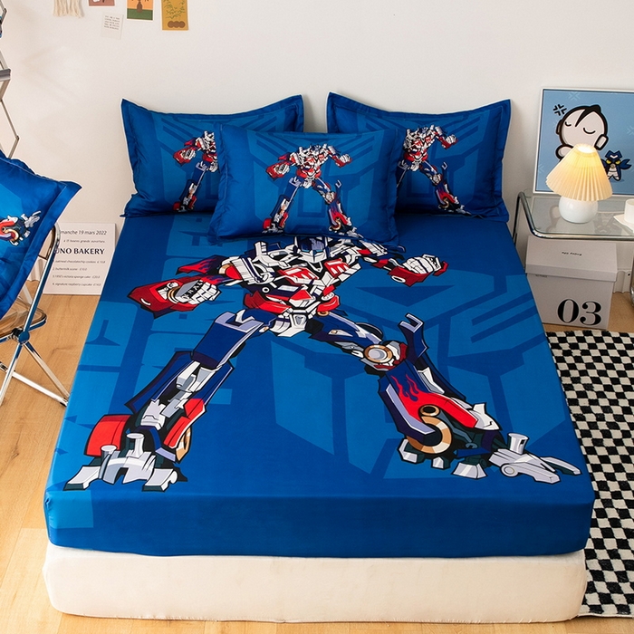 91家纺网 家纺一手货源 找家纺 一电 2024新款卡通床单床笠棕垫床套防尘罩席床垫保护套卡通儿童上下床床单床笠-第一批 擎天柱