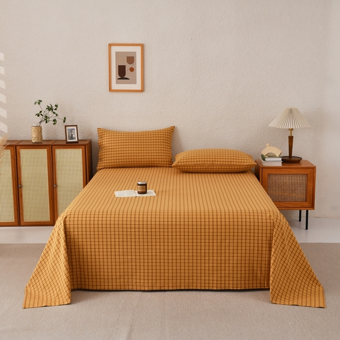 91家纺网 家纺一手货源 找家纺 （总）织雅漫 2025春夏新款高端舒棉系列全棉纯棉100%棉细纱老粗布床单凉席席子