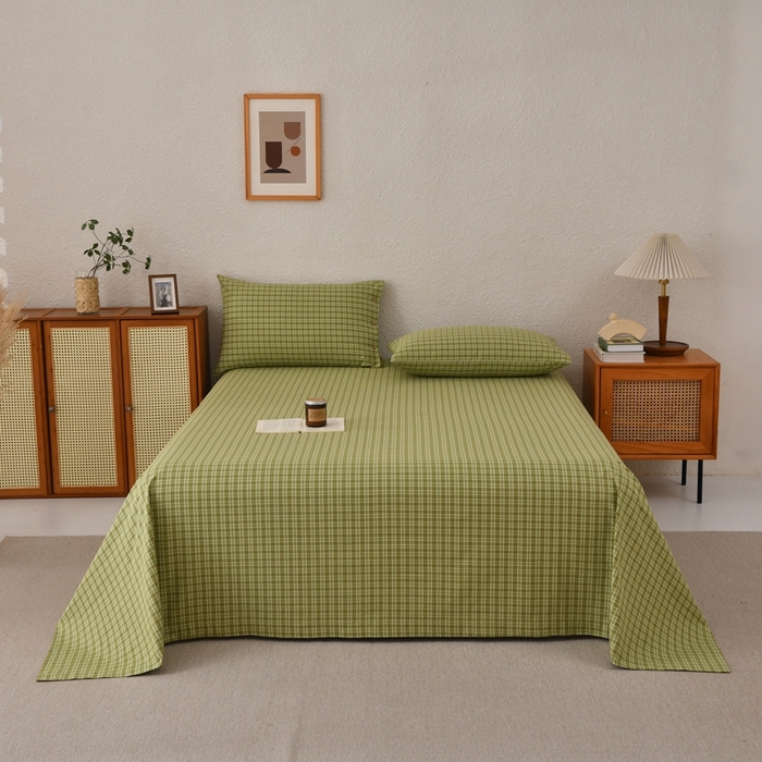 91家纺网 家纺一手货源 找家纺 （总）织雅漫 2025春夏新款高端舒棉系列全棉纯棉100%棉细纱老粗布床单凉席席子