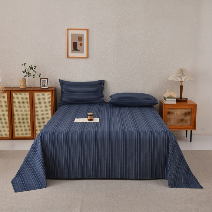 91家纺网 家纺一手货源 找家纺 （总）织雅漫 2025春夏新款高端舒棉系列全棉纯棉100%棉细纱老粗布床单凉席席子