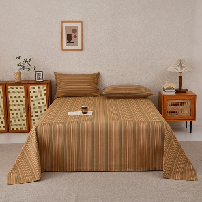 91家纺网 家纺一手货源 找家纺 （总）织雅漫 2025春夏新款高端舒棉系列全棉纯棉100%棉细纱老粗布床单凉席席子