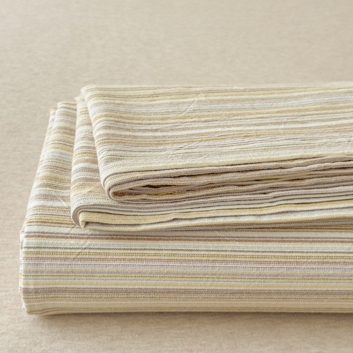 91家纺网 家纺一手货源 找家纺 织雅漫 2025春夏新款高端舒棉系列全棉纯棉100%棉细纱老粗布床单凉席席子 扶霞-米