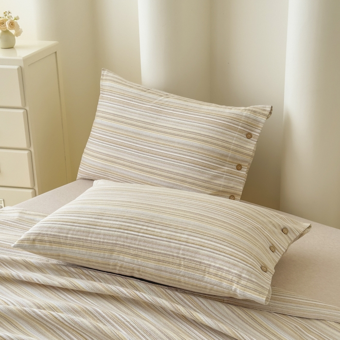 91家纺网 家纺一手货源 找家纺 织雅漫 2025春夏新款高端舒棉系列全棉纯棉100%棉细纱老粗布床单凉席席子 扶霞-米