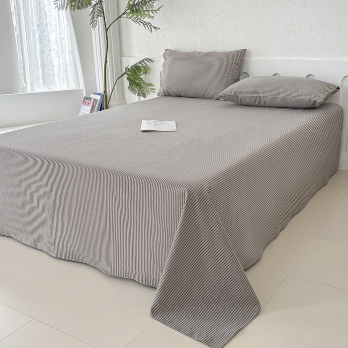 91家纺网 家纺一手货源 找家纺 织雅漫 2025春夏新款高端舒棉系列全棉纯棉100%棉细纱老粗布床单凉席席子 米格-咖