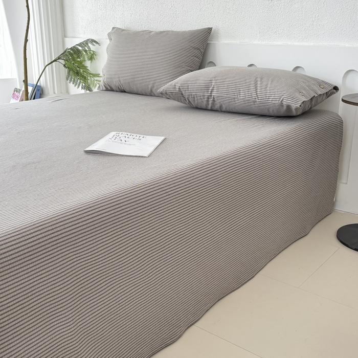 91家纺网 家纺一手货源 找家纺 织雅漫 2025春夏新款高端舒棉系列全棉纯棉100%棉细纱老粗布床单凉席席子 米格-咖