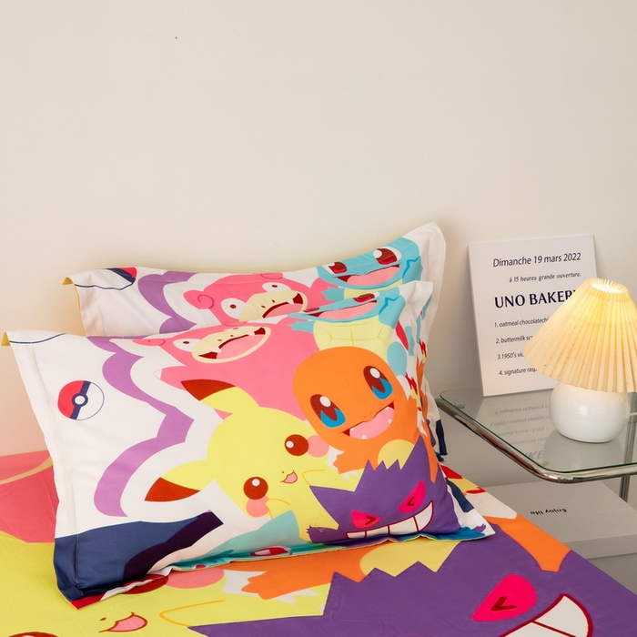 91家纺网 家纺一手货源 找家纺 一电 2024新款卡通床单床笠棕垫床套防尘罩席床垫保护套卡通儿童上下床床单床笠-第一批 嘻嘻皮卡丘