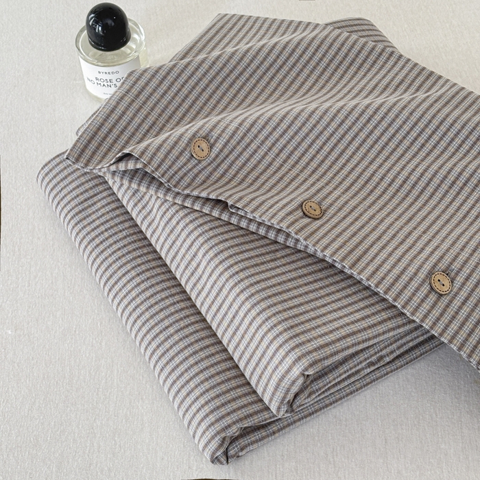 91家纺网 家纺一手货源 找家纺 织雅漫 2025春夏新款高端舒棉系列全棉纯棉100%棉细纱老粗布床单凉席席子 米格-咖