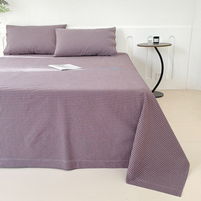 91家纺网 家纺一手货源 找家纺 织雅漫 2025春夏新款高端舒棉系列全棉纯棉100%棉细纱老粗布床单凉席席子 米格-紫