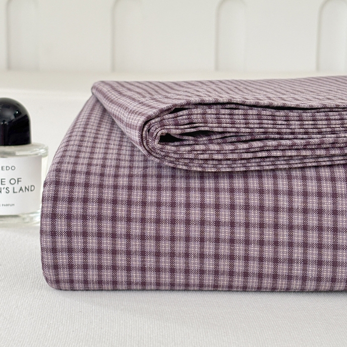 91家纺网 家纺一手货源 找家纺 织雅漫 2025春夏新款高端舒棉系列全棉纯棉100%棉细纱老粗布床单凉席席子 米格-紫