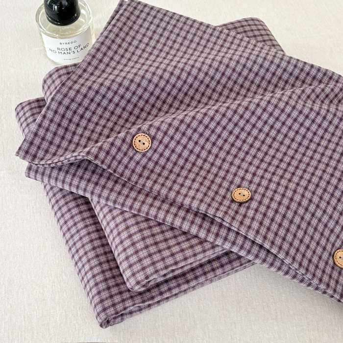 91家纺网 家纺一手货源 找家纺 织雅漫 2025春夏新款高端舒棉系列全棉纯棉100%棉细纱老粗布床单凉席席子 米格-紫