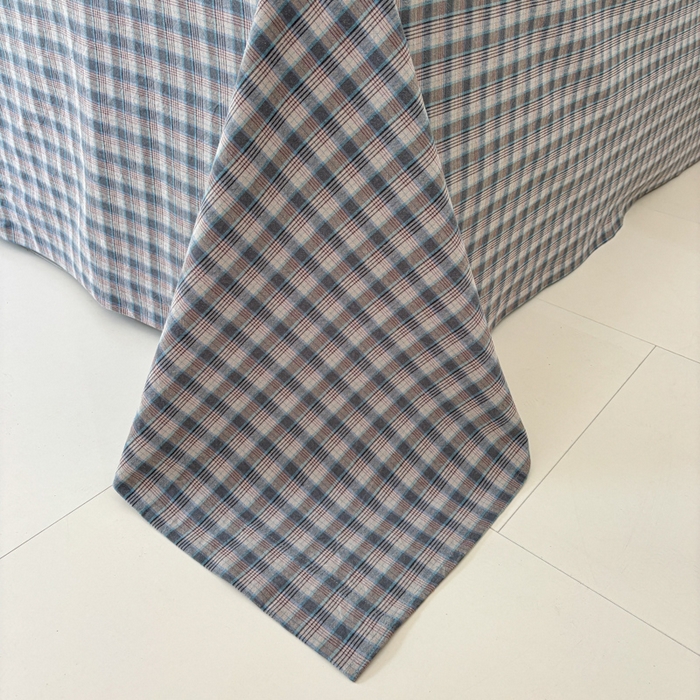 91家纺网 家纺一手货源 找家纺 织雅漫 2025春夏新款高端舒棉系列全棉纯棉100%棉细纱老粗布床单凉席席子 山青灰