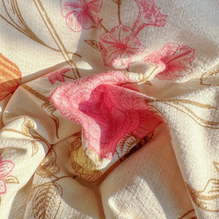 91家纺网 家纺一手货源 找家纺 花伞家居 2025新款A类韩系蕾丝花边云感木棉双层纱四件套（提供买家秀） 韩系繁花