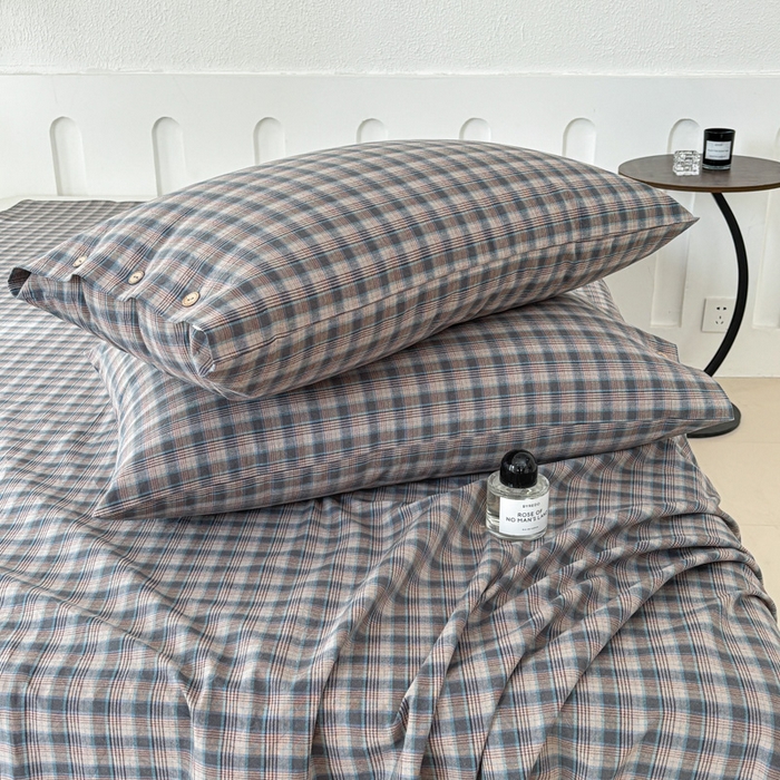 91家纺网 家纺一手货源 找家纺 织雅漫 2025春夏新款高端舒棉系列全棉纯棉100%棉细纱老粗布床单凉席席子 山青灰