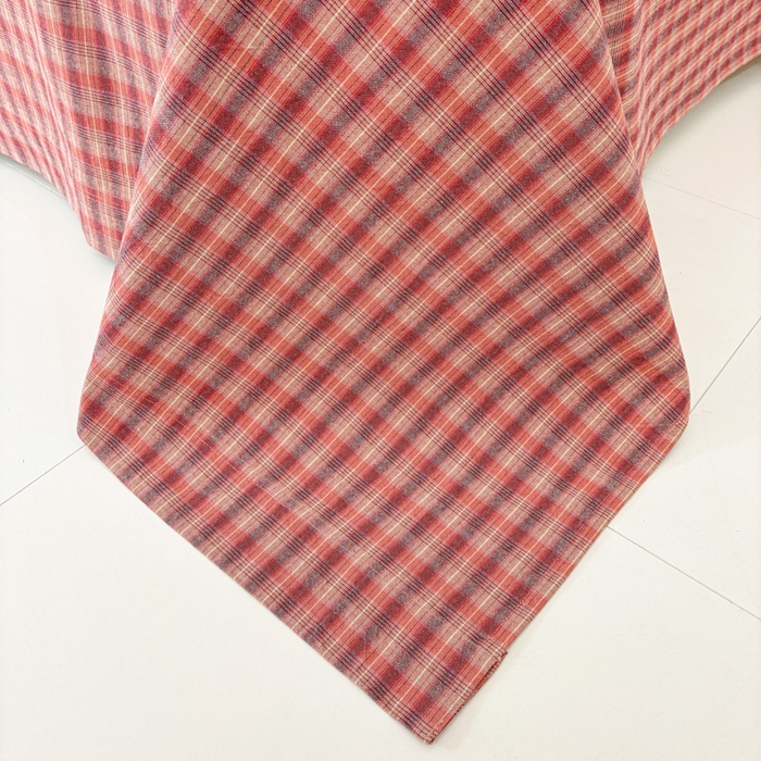 91家纺网 家纺一手货源 找家纺 织雅漫 2025春夏新款高端舒棉系列全棉纯棉100%棉细纱老粗布床单凉席席子 秋实-红