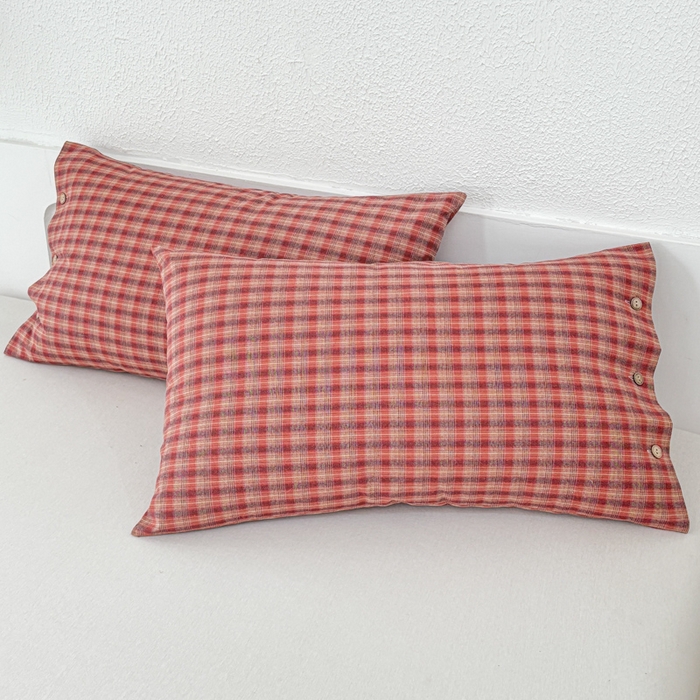 91家纺网 家纺一手货源 找家纺 织雅漫 2025春夏新款高端舒棉系列全棉纯棉100%棉细纱老粗布床单凉席席子 秋实-红