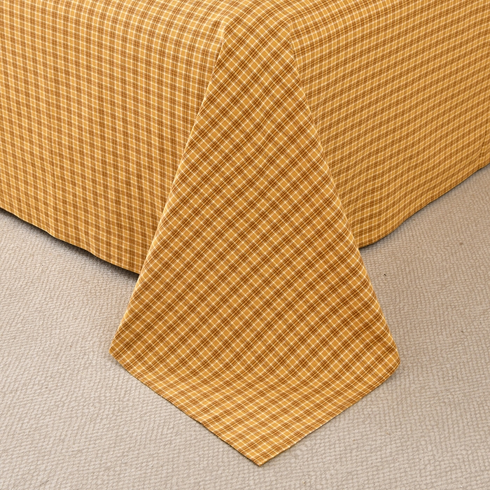 91家纺网 家纺一手货源 找家纺 织雅漫 2025春夏新款高端舒棉系列全棉纯棉100%棉细纱老粗布床单凉席席子 千初-黄