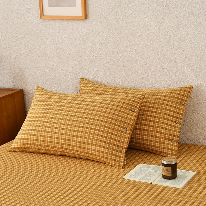 91家纺网 家纺一手货源 找家纺 织雅漫 2025春夏新款高端舒棉系列全棉纯棉100%棉细纱老粗布床单凉席席子 千初-黄