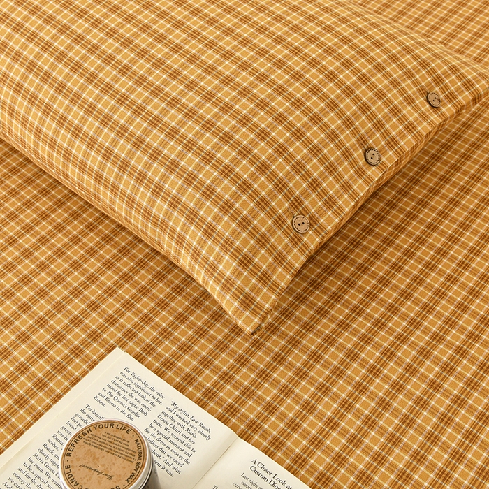 91家纺网 家纺一手货源 找家纺 织雅漫 2025春夏新款高端舒棉系列全棉纯棉100%棉细纱老粗布床单凉席席子 千初-黄