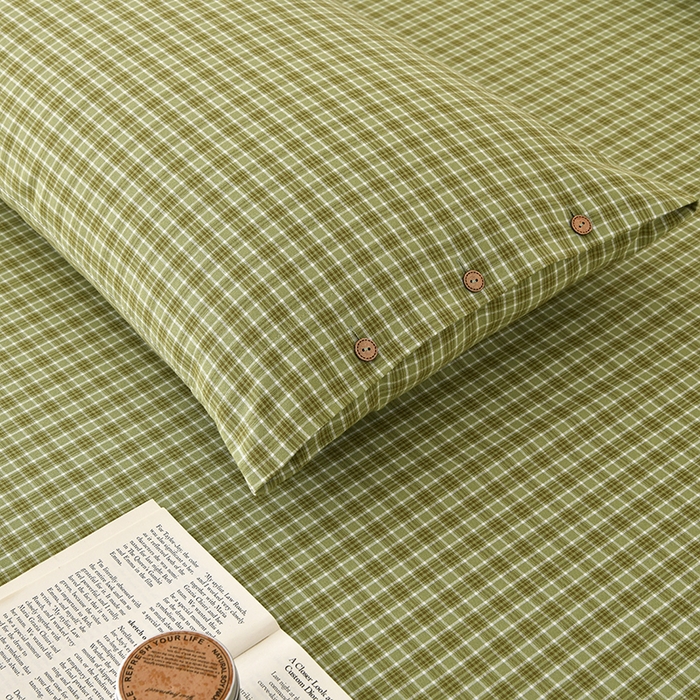 91家纺网 家纺一手货源 找家纺 织雅漫 2025春夏新款高端舒棉系列全棉纯棉100%棉细纱老粗布床单凉席席子 千初-绿