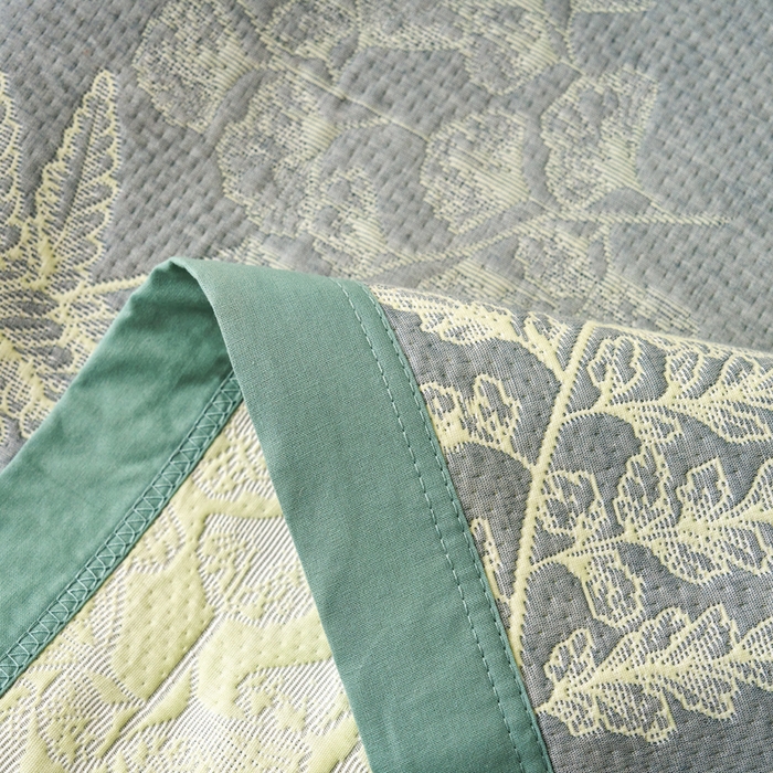 91家纺网 家纺一手货源 找家纺 棠薇家纺 2025新款简约包边款枕巾纯棉枕巾夹绵枕巾透气吸汗 轻纱曼舞绿枕巾