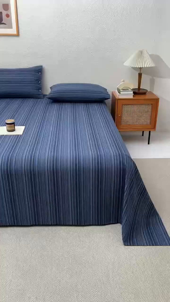 91家纺网 家纺一手货源 找家纺 织雅漫 2025春夏新款高端舒棉系列全棉纯棉100%棉细纱老粗布床单凉席席子 扶霞-兰