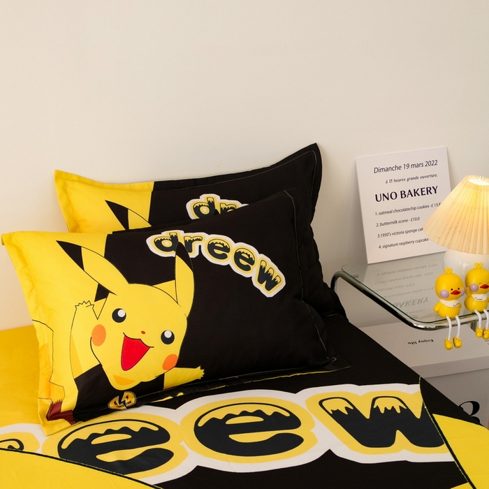 91家纺网 家纺一手货源 找家纺 一电 2024新款卡通床单床笠棕垫床套防尘罩席床垫保护套卡通儿童上下床床单床笠-第一批 闪电皮卡丘