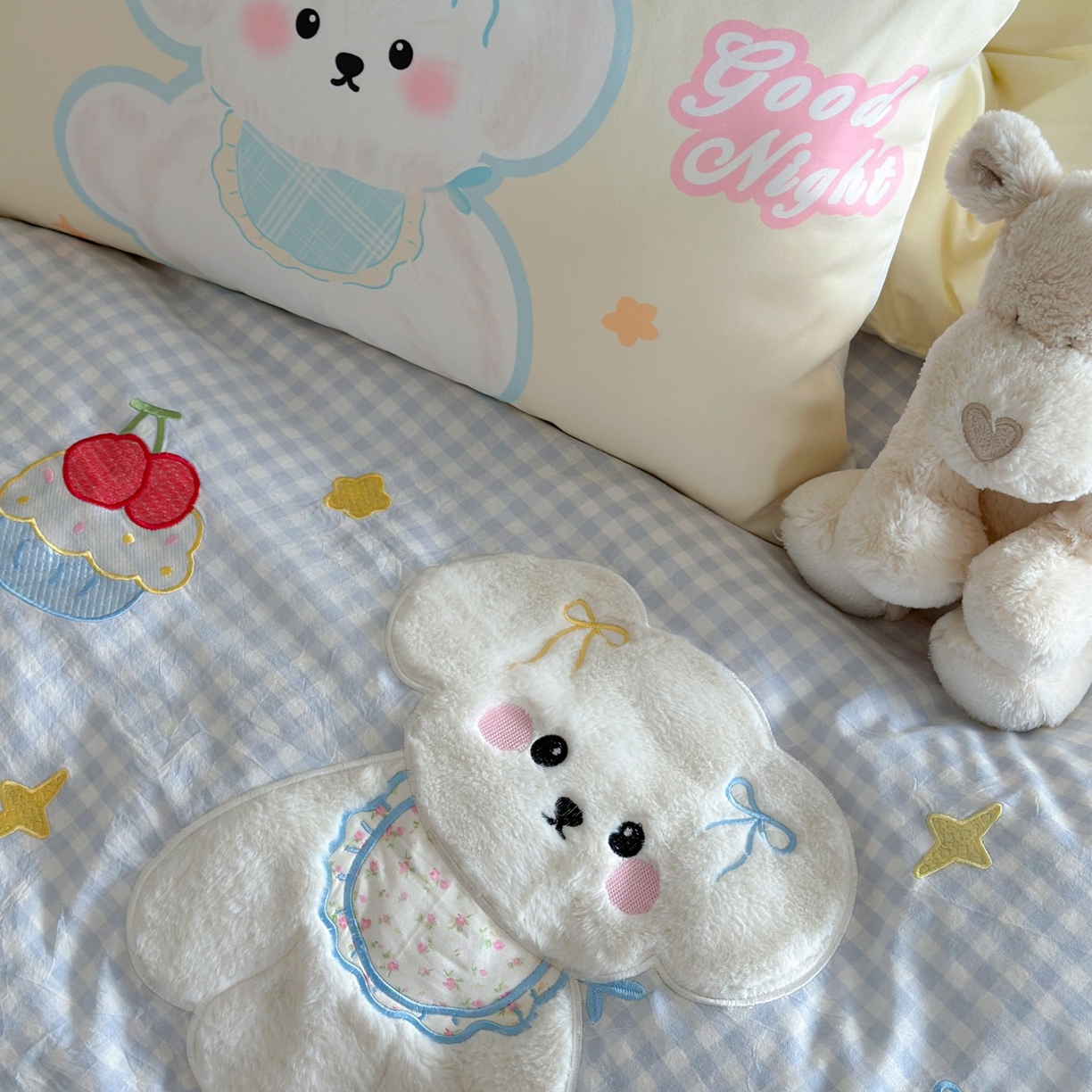 91家纺网 家纺一手货源 找家纺 （总）觅糖家纺 2025秋冬韩系全棉水洗棉系列四件套