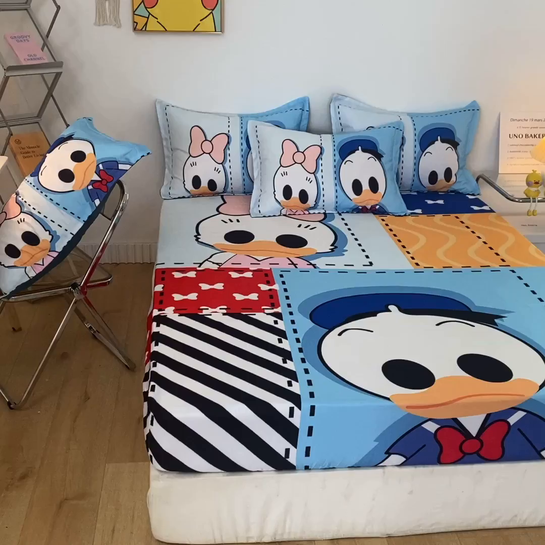 91家纺网 家纺一手货源 找家纺 一电 2024新款卡通床单床笠棕垫床套防尘罩席床垫保护套卡通儿童上下床床单床笠-第一批 上课
