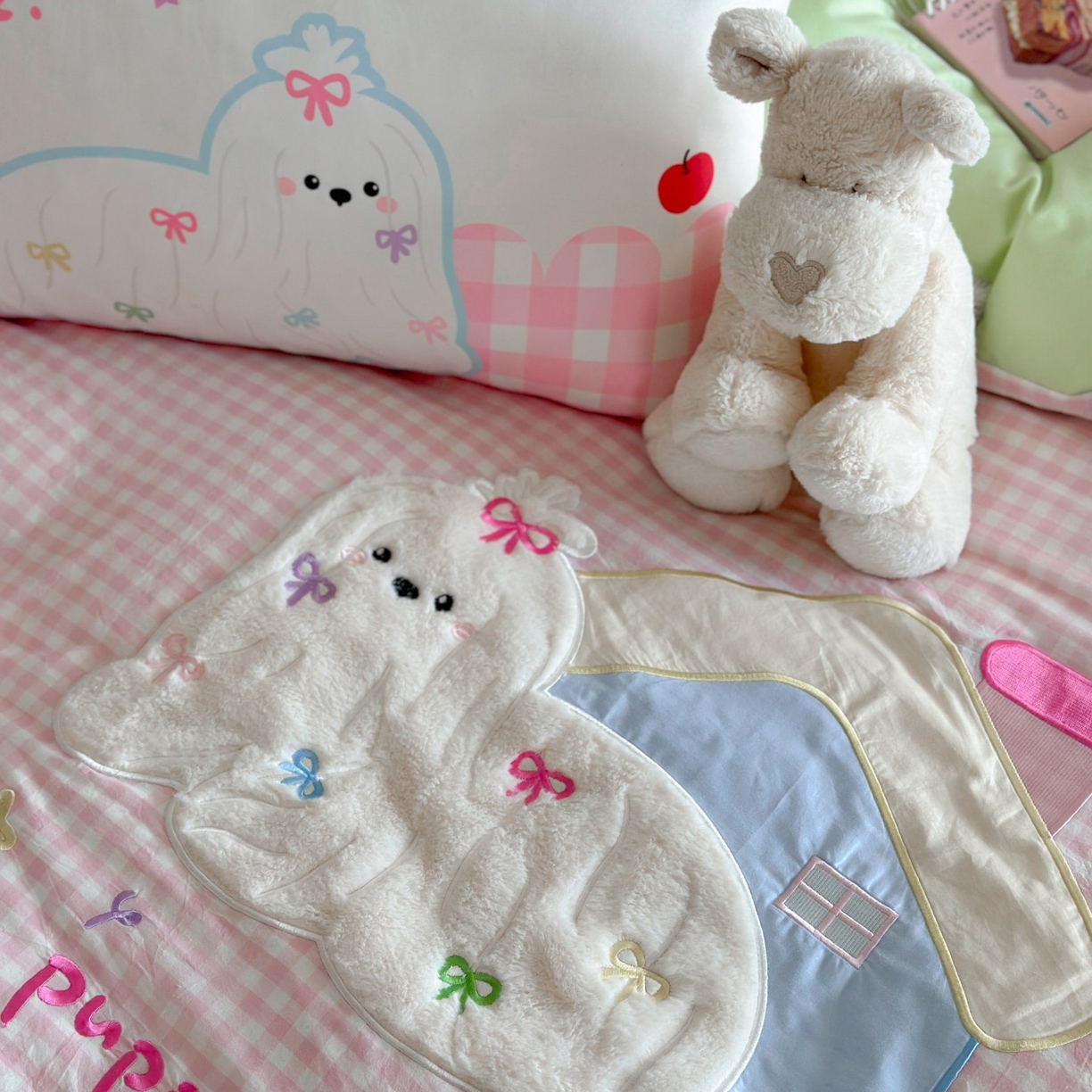 91家纺网 家纺一手货源 找家纺 觅糖家纺 2025秋冬韩系全棉水洗棉系列四件套 小狗屋