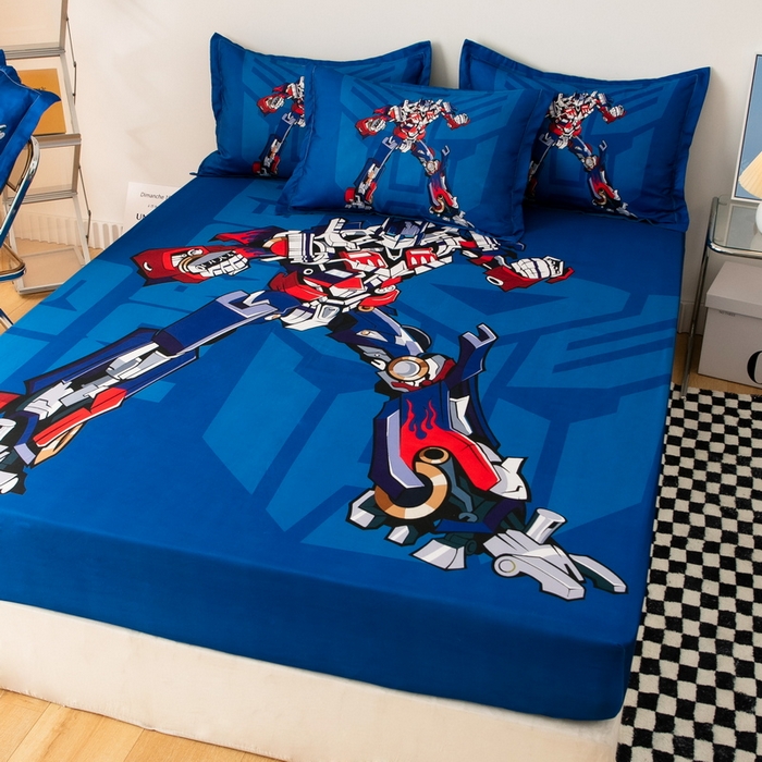 91家纺网 家纺一手货源 找家纺 一电 2024新款卡通床单床笠棕垫床套防尘罩席床垫保护套卡通儿童上下床床单床笠-第一批 擎天柱