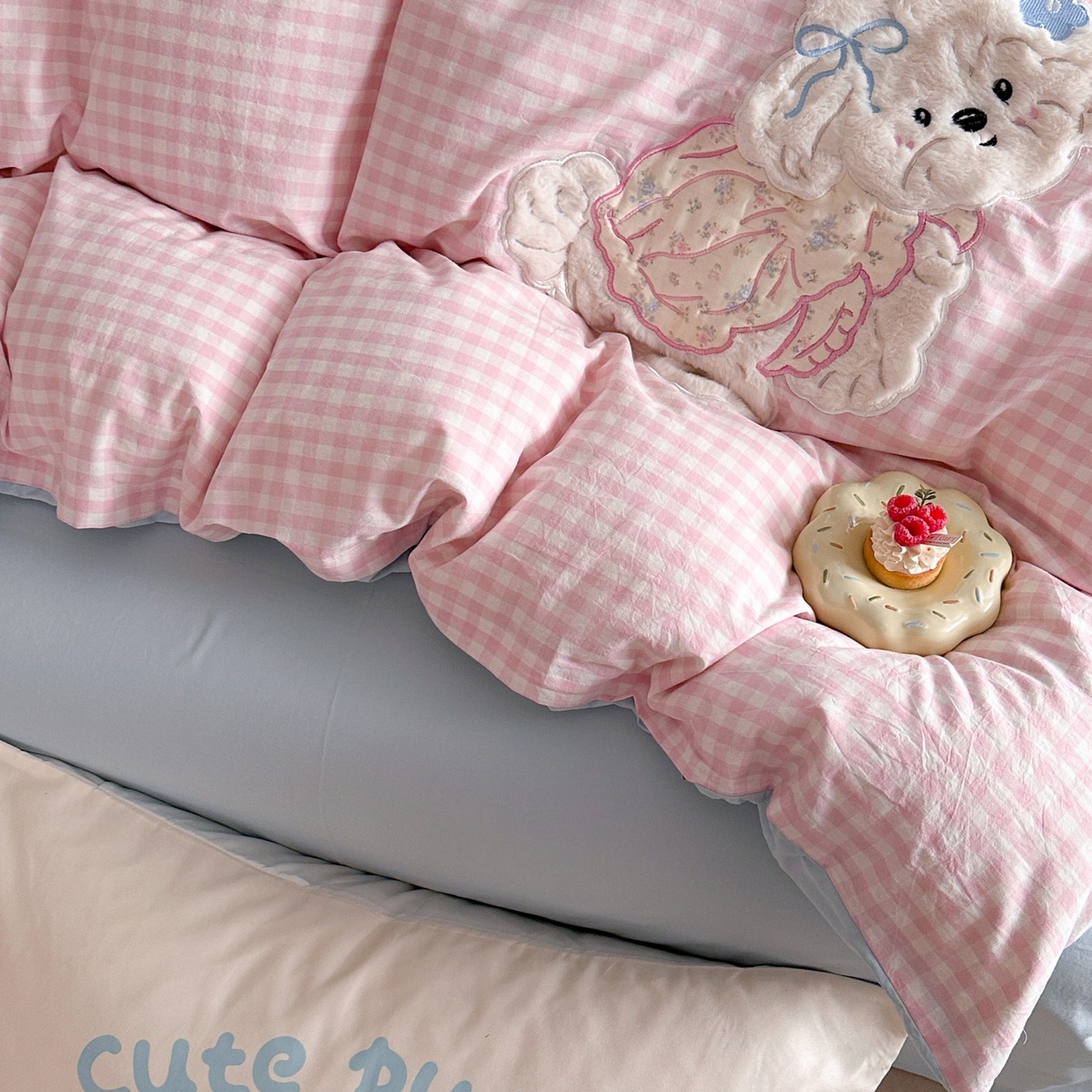 91家纺网 家纺一手货源 找家纺 觅糖家纺 2025秋冬韩系全棉水洗棉系列四件套 甜心宝贝