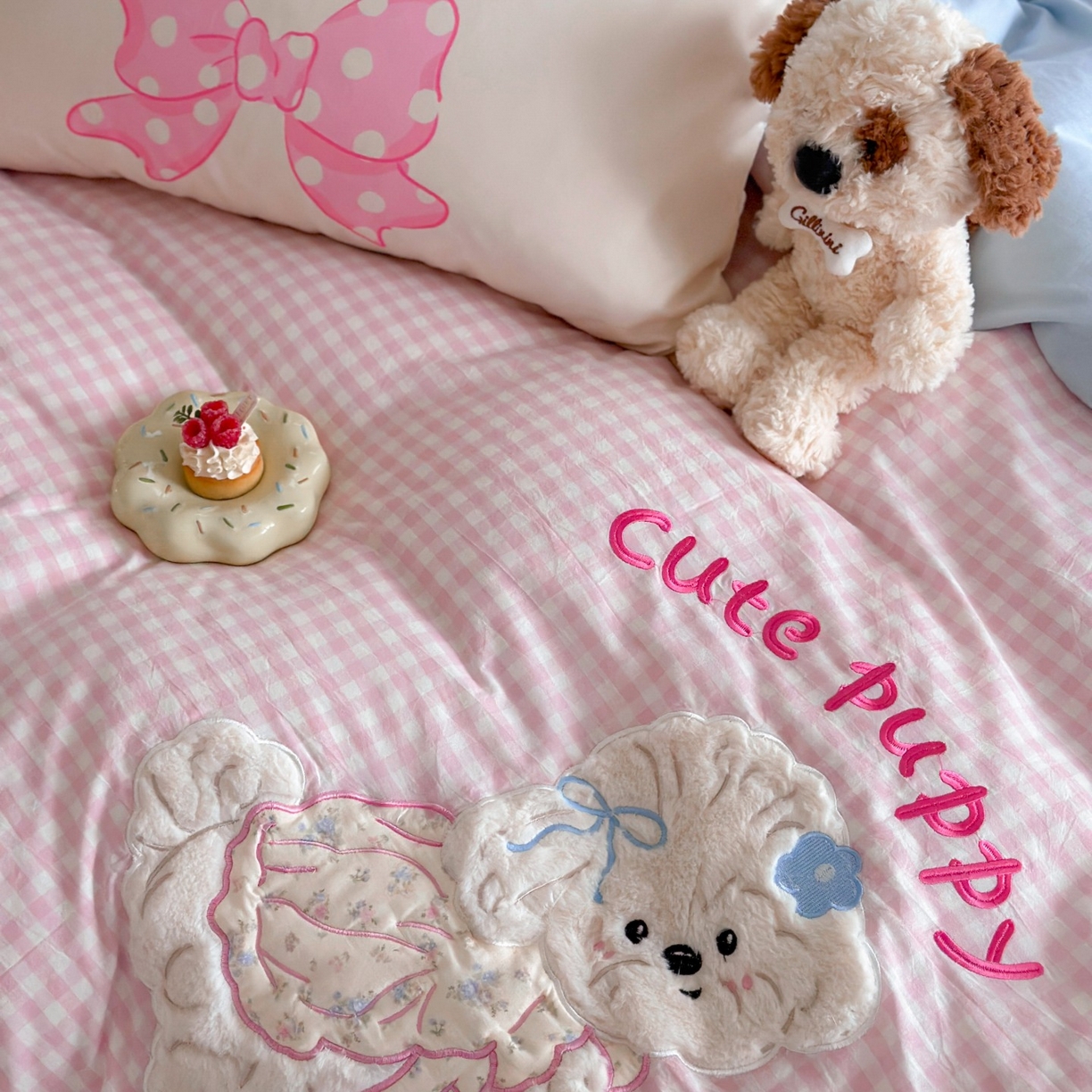 91家纺网 家纺一手货源 找家纺 觅糖家纺 2025秋冬韩系全棉水洗棉系列四件套 甜心宝贝