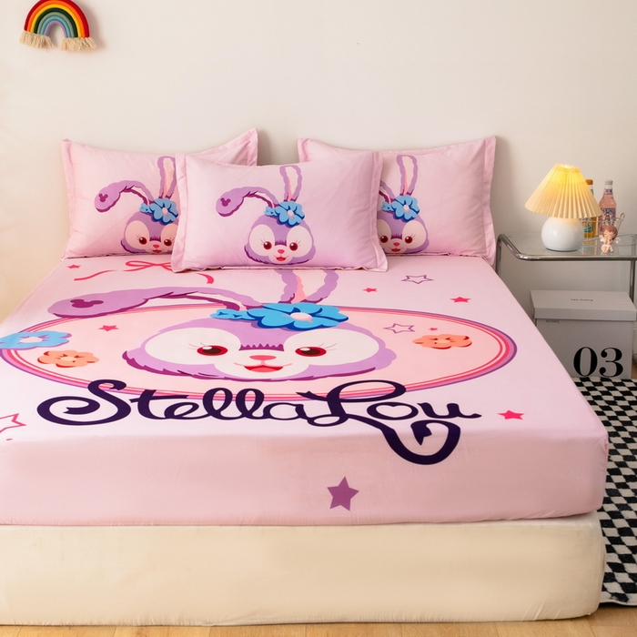 91家纺网 家纺一手货源 找家纺 一电 2024新款卡通床单床笠棕垫床套防尘罩席床垫保护套卡通儿童上下床床单床笠-第一批 可爱星黛露