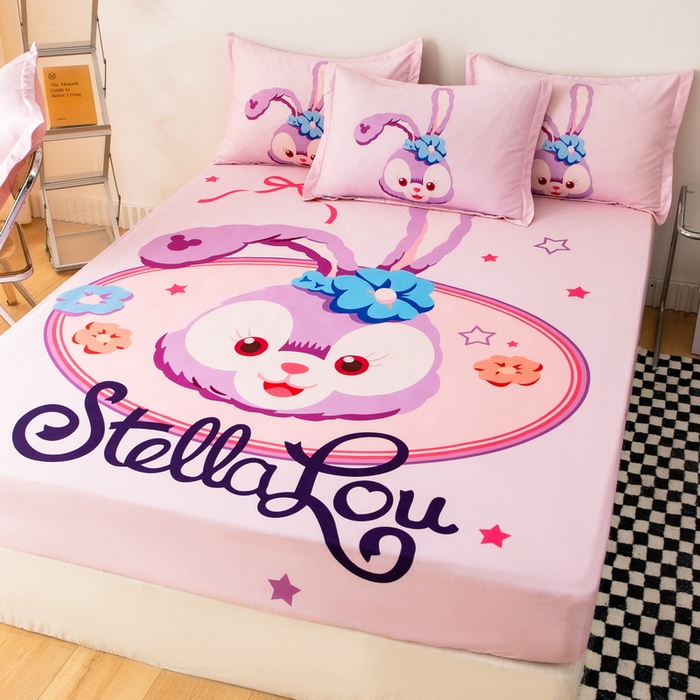 91家纺网 家纺一手货源 找家纺 一电 2024新款卡通床单床笠棕垫床套防尘罩席床垫保护套卡通儿童上下床床单床笠-第一批 可爱星黛露