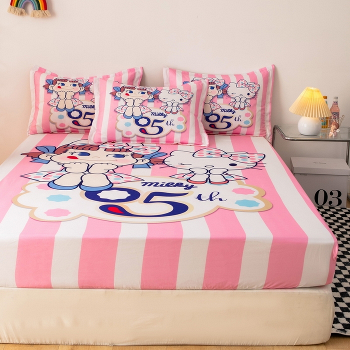 91家纺网 家纺一手货源 找家纺 一电 2024新款卡通床单床笠棕垫床套防尘罩席床垫保护套卡通儿童上下床床单床笠-第一批 公主伙伴