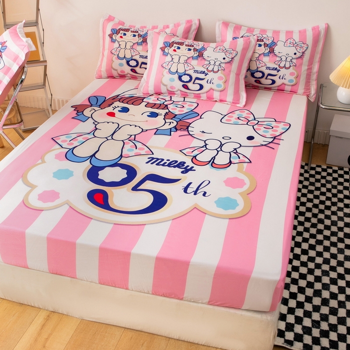 91家纺网 家纺一手货源 找家纺 一电 2024新款卡通床单床笠棕垫床套防尘罩席床垫保护套卡通儿童上下床床单床笠-第一批 公主伙伴