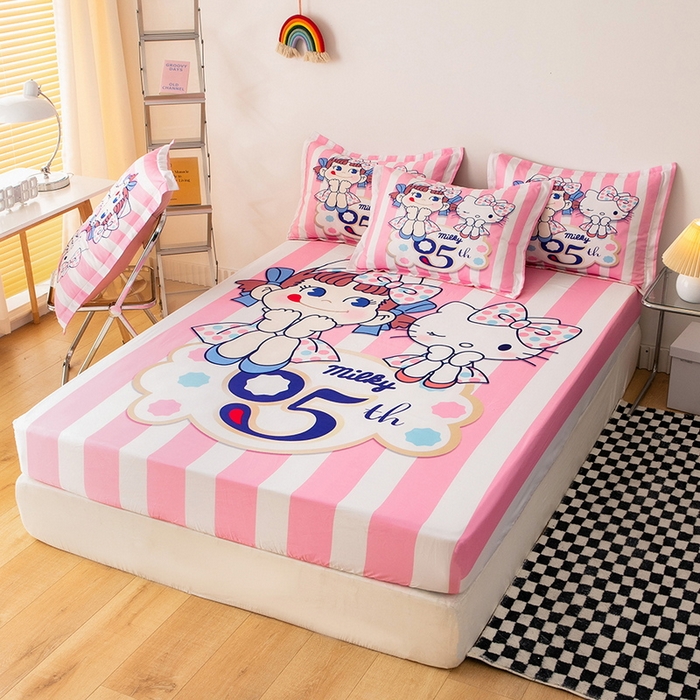 91家纺网 家纺一手货源 找家纺 一电 2024新款卡通床单床笠棕垫床套防尘罩席床垫保护套卡通儿童上下床床单床笠-第一批 公主伙伴