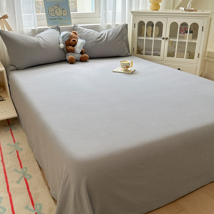 91家纺网 家纺一手货源 找家纺 （总）花伞家居 2025新款A类高克重云感木棉双层纱单床单（提供买家秀）