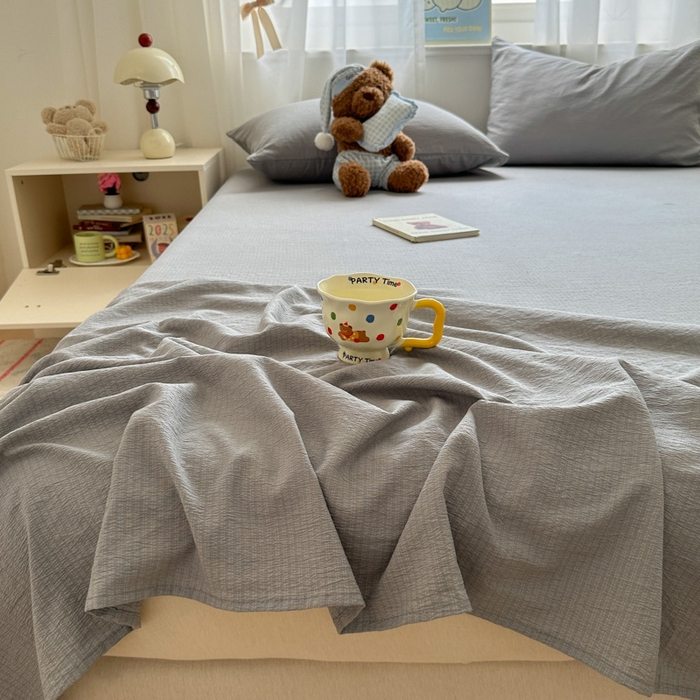 91家纺网 家纺一手货源 找家纺 （总）花伞家居 2025新款A类高克重云感木棉双层纱单床单（提供买家秀）